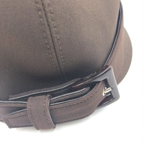 NWOT PRADA Brown Nylon Riding Cap Size M - Picture 10 of 11